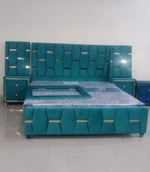 Stylish Upholstery Teal Gold 5*6 Bed