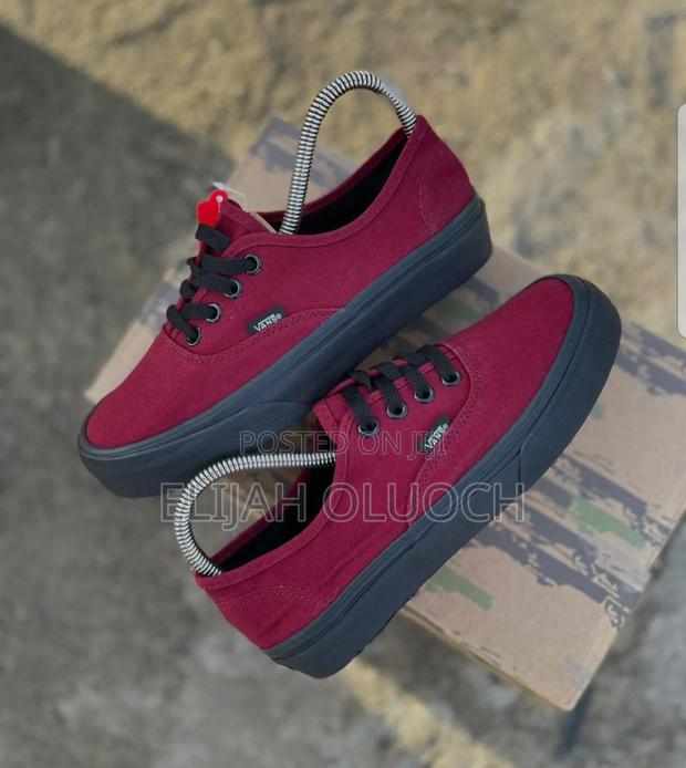 Maroon Double Sole Vans - thumbnail 2