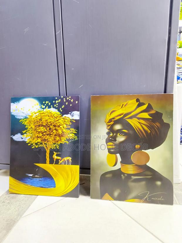 2 Piece Wall Art Hanging Decor - A3 Size Yellow