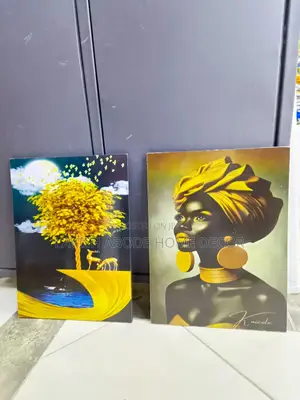 2 Piece Wall Art Hanging Decor - A3 Size Yellow