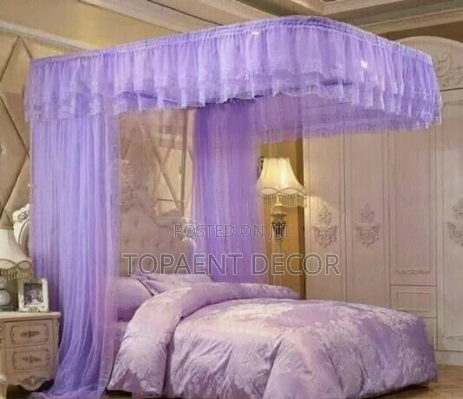 ,2 Stand Rail Operating Mosquito Purple Net