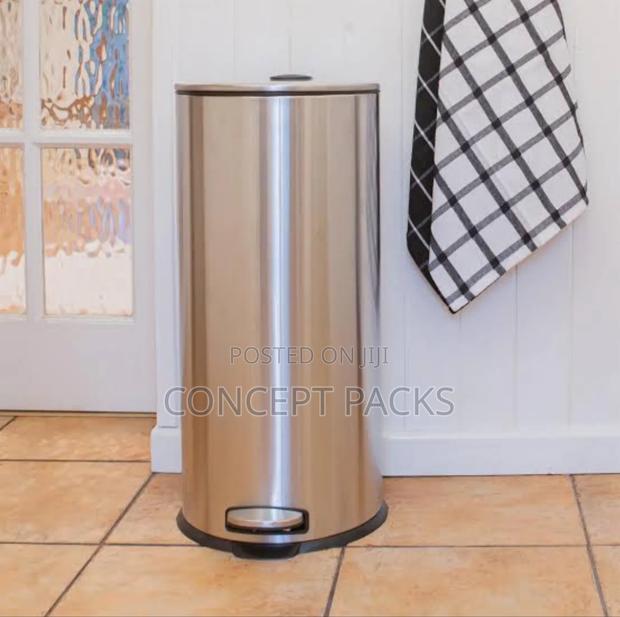 30l Round Stainless Steel Kitchen Pedal Bin
