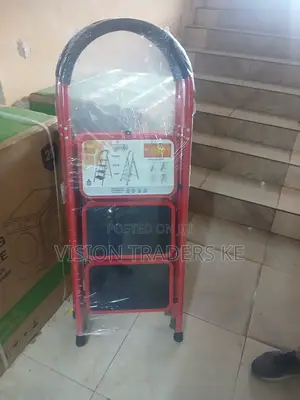 3 Step Ladder Aluminium Red Step Ladder