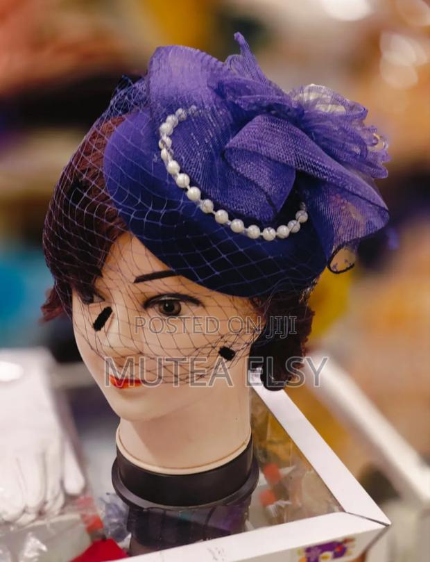 Light Dark Purple Mini Fascinators - thumbnail 2