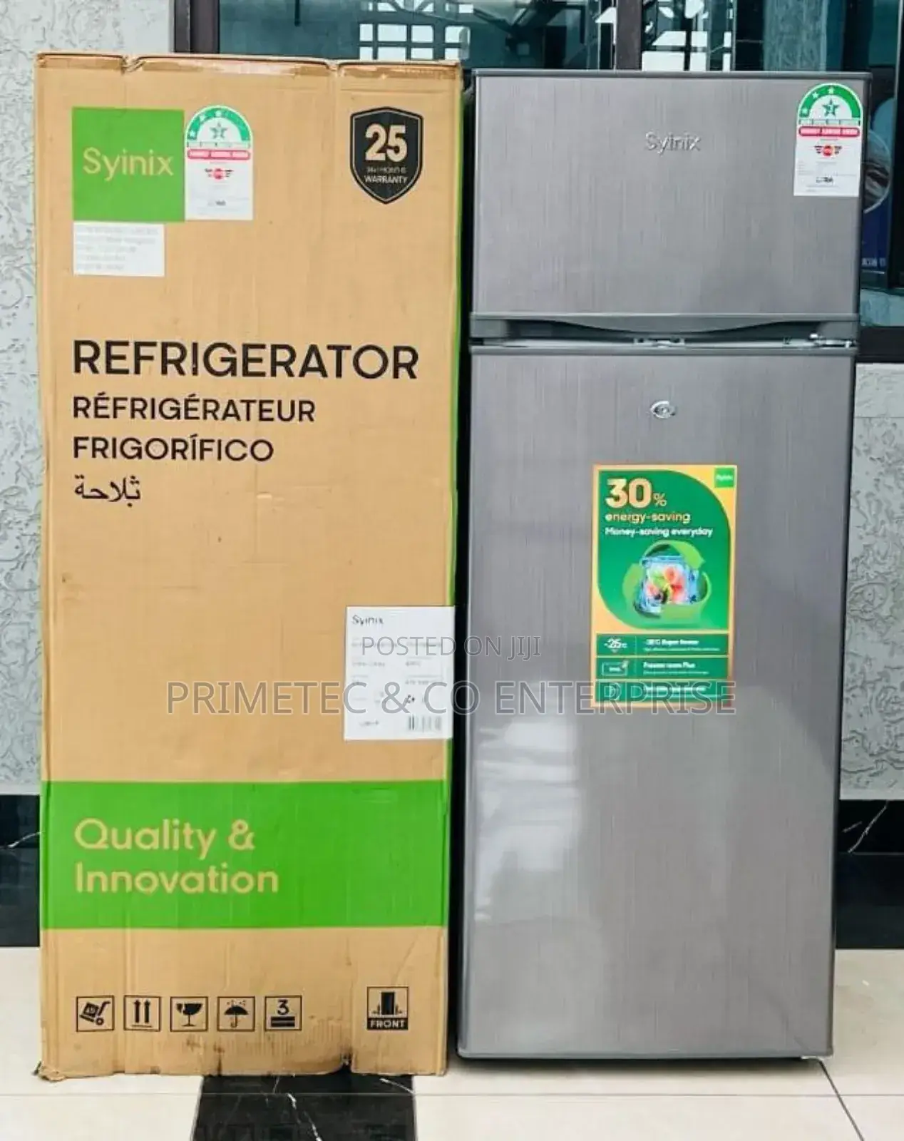 Syinix 210ltrs Double Fridge.