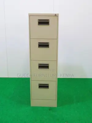 Office Cabinet: Metallic 4 Tier Drawer File Storage Cabinet