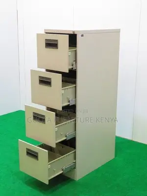 Office Cabinet: Metallic 4 Tier Drawer File Storage Cabinet