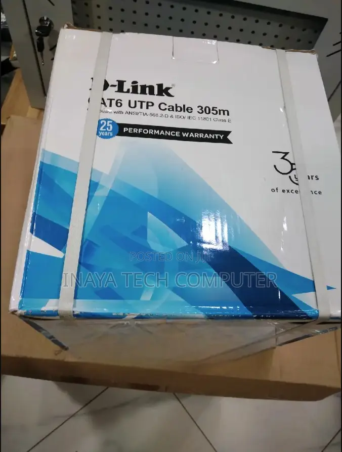 D-Link Cat6 Utp 24awg PVC Cable Roll 305m - Gray