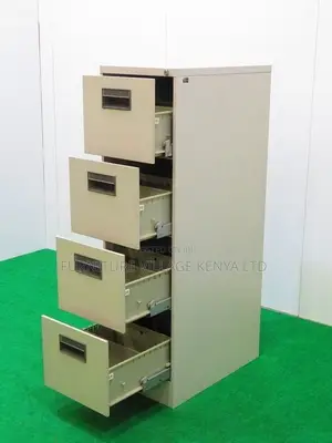 Cabinets:Metal Office Document 4-Drawer Metallic Cabinet