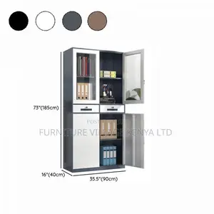 Office Cabinet:Dual-Door Office Storage Unit With Drawers