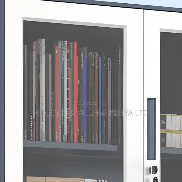 Office Cabinet:Dual-Door Office Storage Unit With Drawers