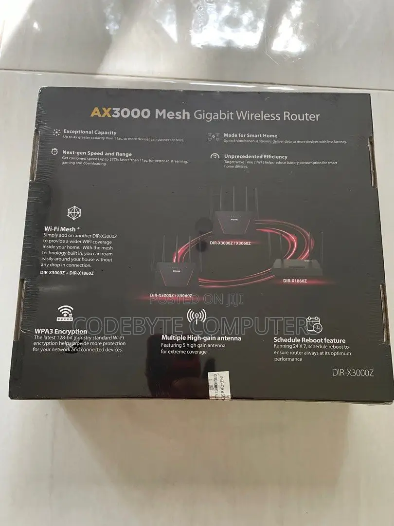 D-link Ax3000 Mesh Gigabit Wi-fi 6 Router - Dir-x3000z