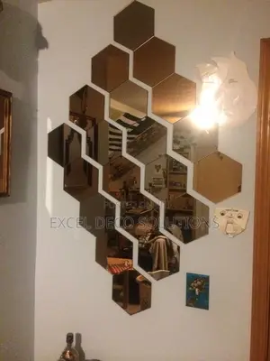 Peel Stick Style Hexagon Acrylic Mirrors