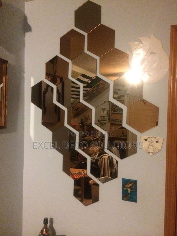 Peel Stick Style Hexagon Acrylic Mirrors