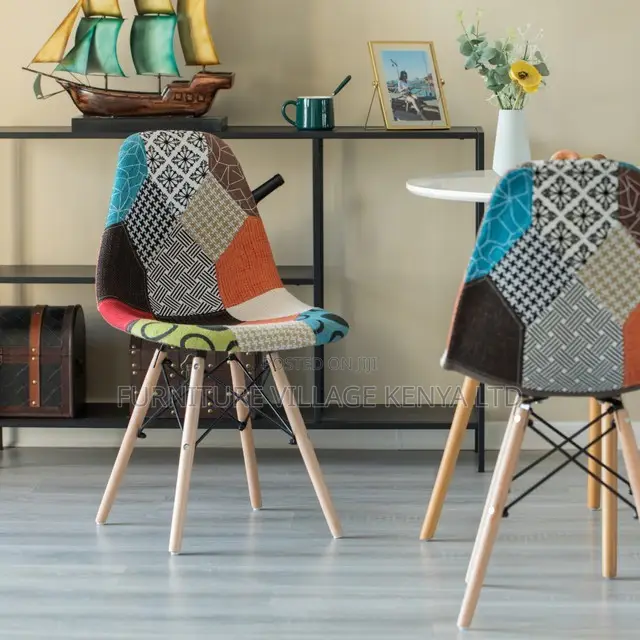 Office Chair: Fabric Classic Eames-Inspired Kitchen Seat