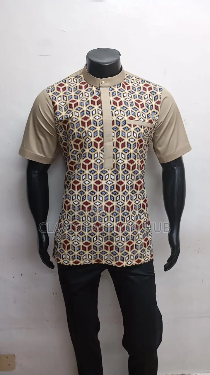 Readymade Kitenge Shirts Chinese Collar