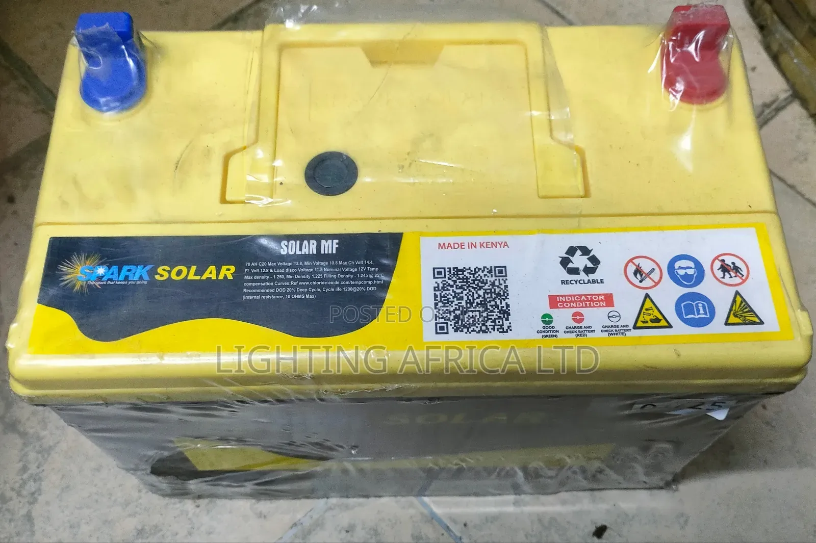 50ah - 12v Spark Maintenance Free High Performance Solar Battery