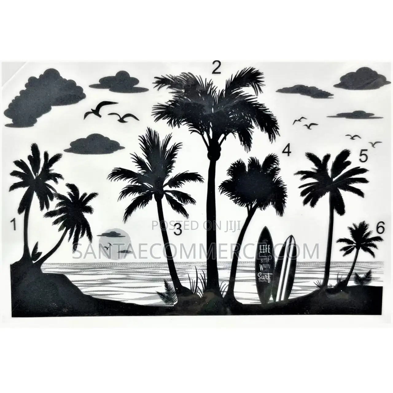 Decoration Palm Trees Sea Beach Nature Wall Sticker