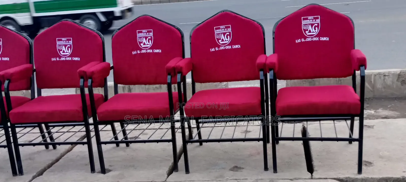Bishop Chairs With Armrest and Logo.