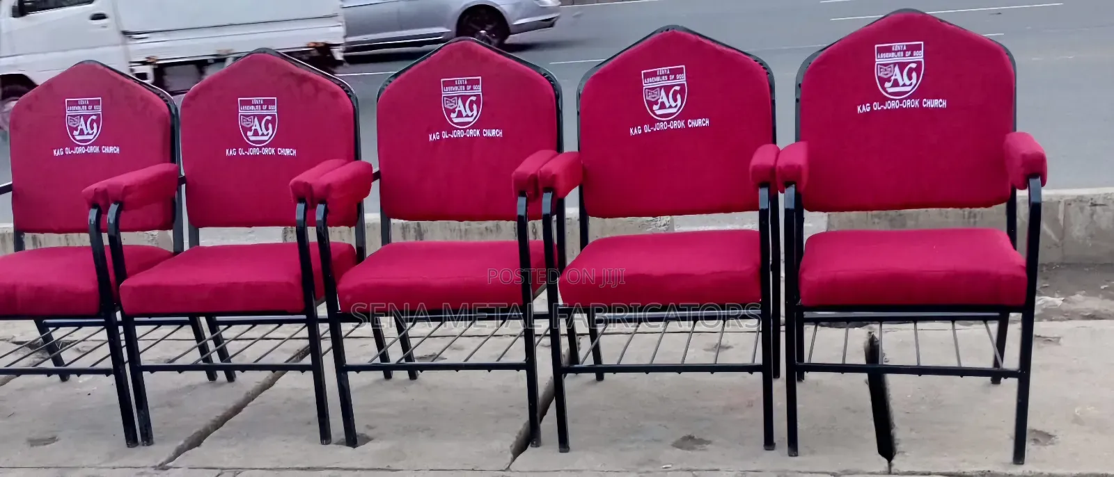 Bishop Chairs With Armrest and Logo.
