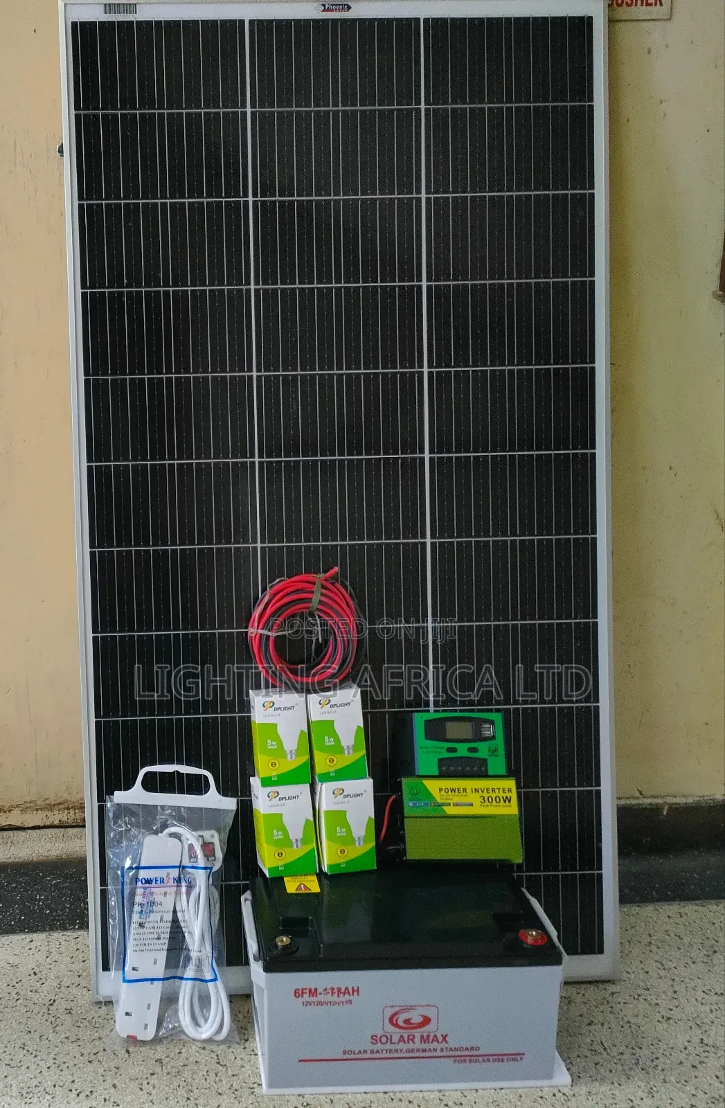 120w Full Kit + 100ah Battery + 300w Power Inverter