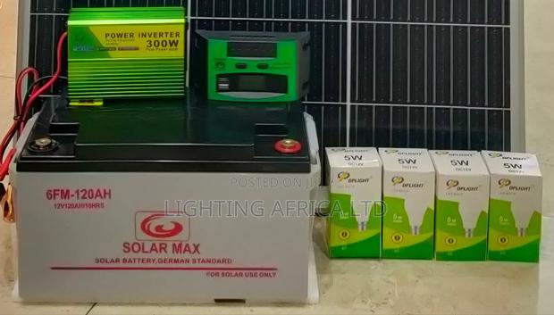 120ah Battery + 300w Inverter + 20a Controller + 4 Bulbs - main view