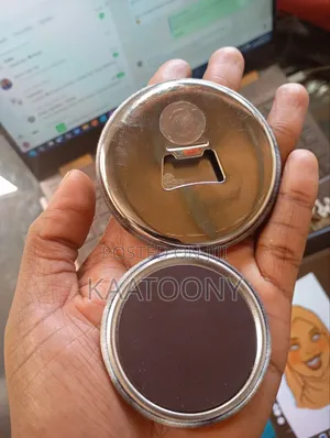 Custom Round Bottle Opener Fridge Magnet