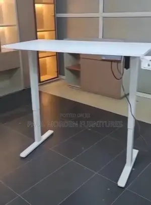 120cm White Adjustable Height Electric Desk