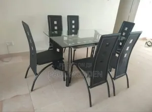 Glass Top Six Seater Dining Set