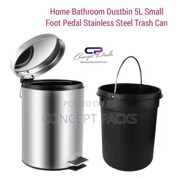 Home Bathroom Dustbin 5lfoot Pedal Stainless Steel Trash Can