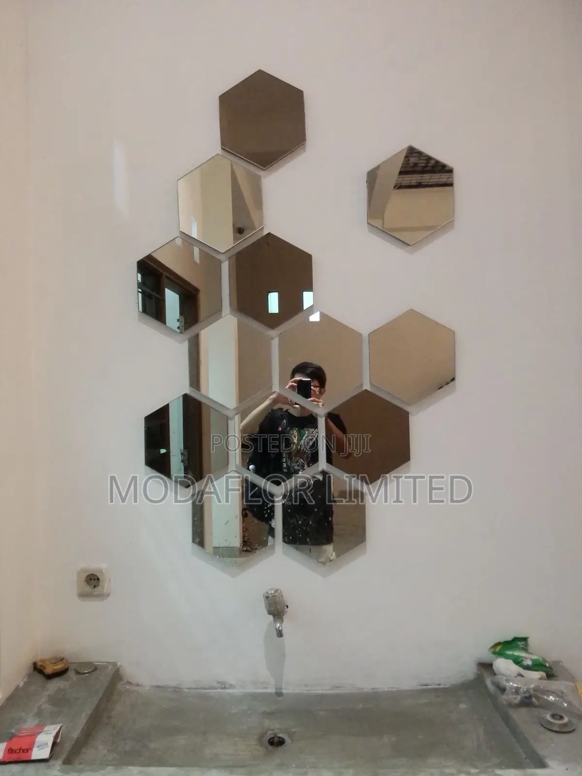 12 Pieces Set Hexagon Acrylic Mirrors