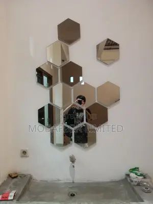12 Pieces Set Hexagon Acrylic Mirrors