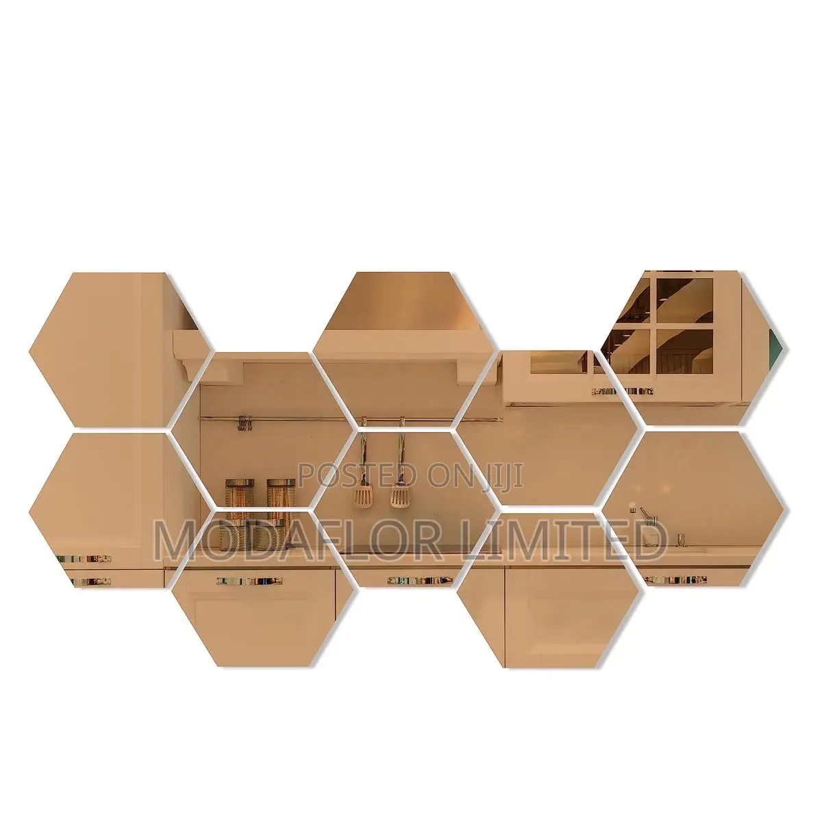 Shatterproof Wall Decor Mirrors Hexagon Acrylic