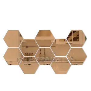 Shatterproof Wall Decor Mirrors Hexagon Acrylic