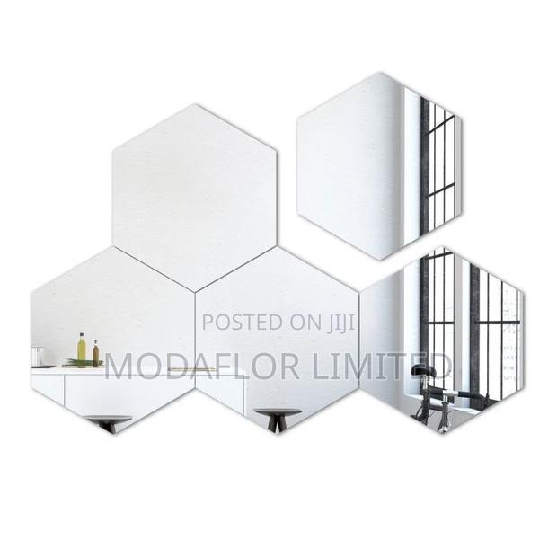 Sleek Hexagon Wall Decals Acrylic Mirrors