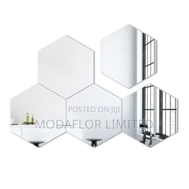 Sleek Hexagon Wall Decals Acrylic Mirrors
