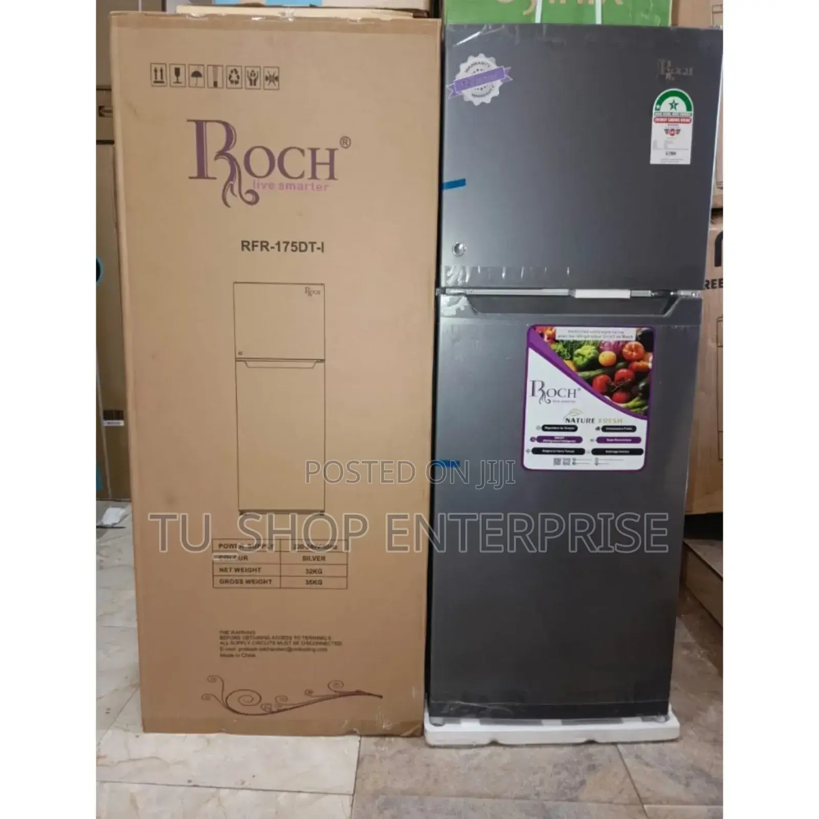 Fridge!!Roch 175-Dt-I Double Door Refrigerator - Silve