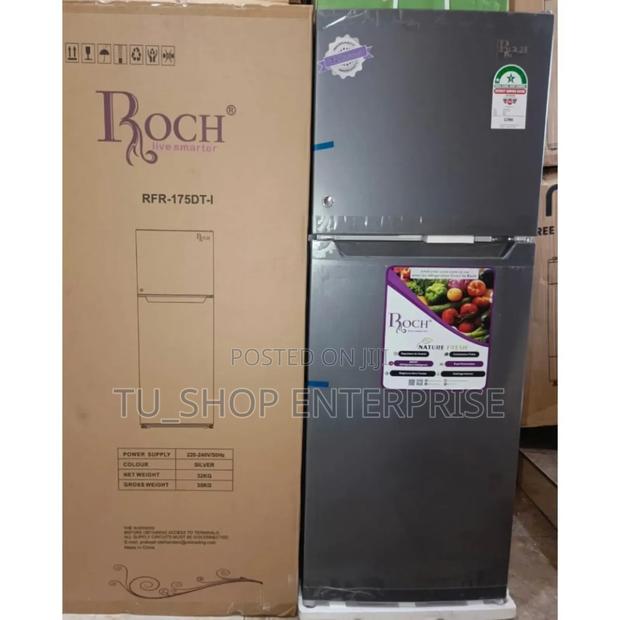 Roch 175-Dt-I Double Door Refrigerator - Silver