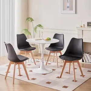 Dining Table: White and Black Chairs