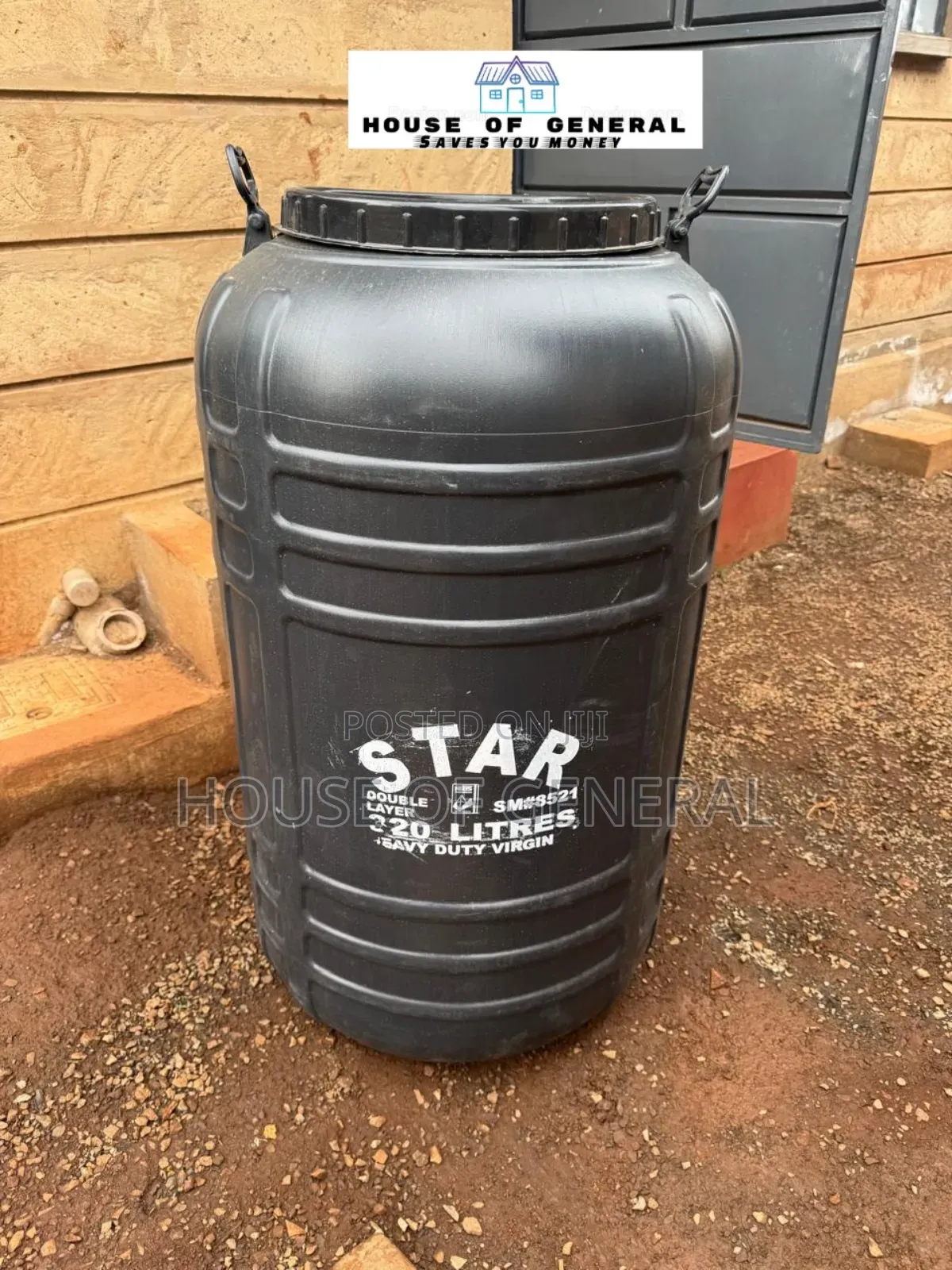 Black 320ltrs Plastic Tank