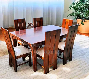 Dining Table, a Glowing All Wooden Dining Table, 6 Seater