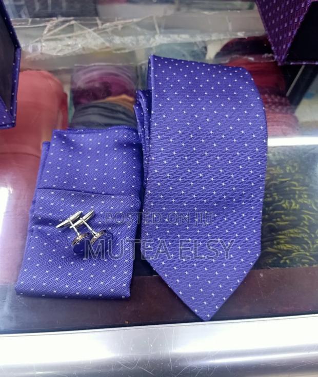 Royal Purple Pin Dotted Tie Sets - thumbnail 2
