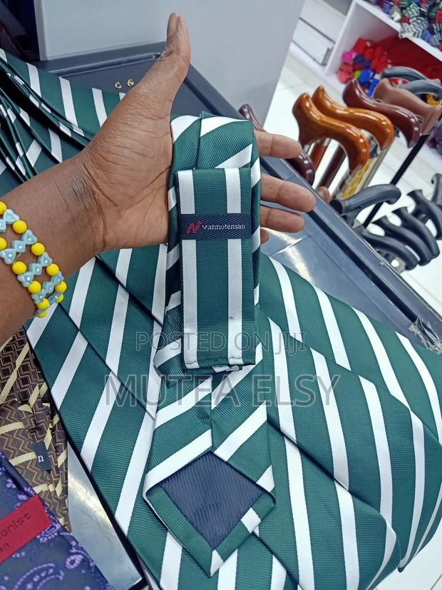 Emelard Green White Striped Tie Sets - thumbnail 4