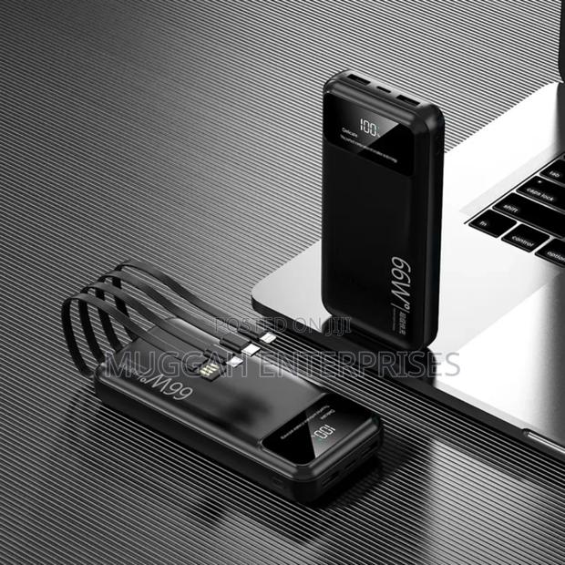 20000 Mah 66 Watts Power Bank With Inbulit Charging Cables