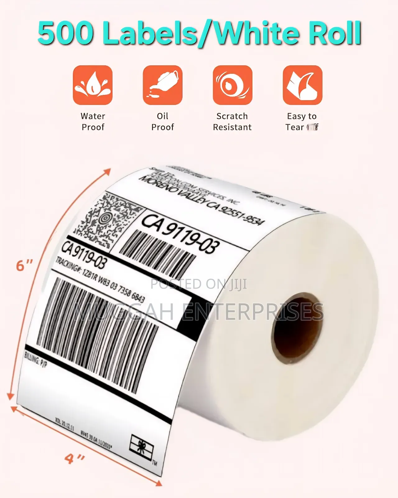 500pcs 4×6 Thermal Paper for Barcode Printing Sticker