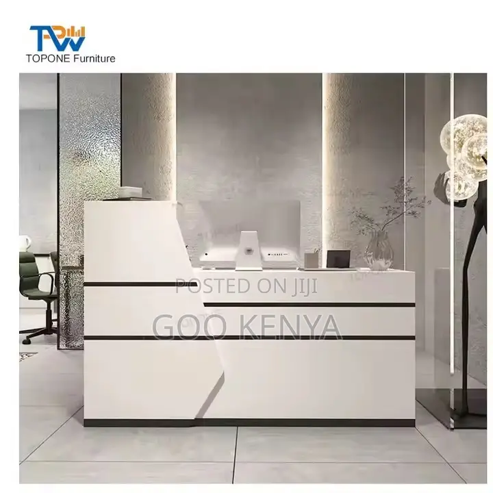 Office Desk ; White Pure Reception Office Desk