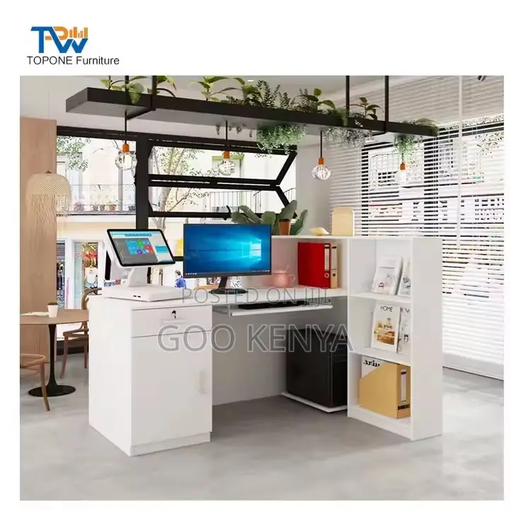 Office Desk ; White Pure Reception Office Desk