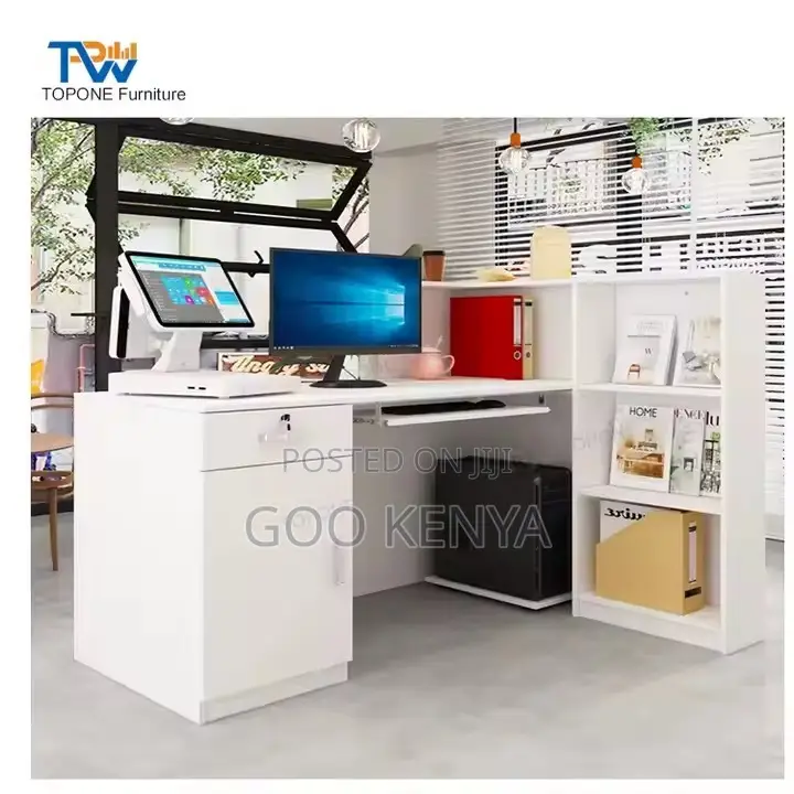 Office Desk ; White Pure Reception Office Desk