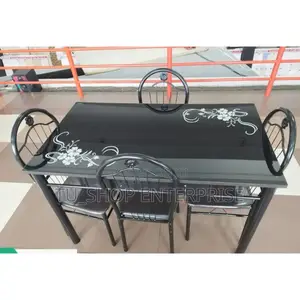 ! Dinning Table#Executive Black 4 Sitter
