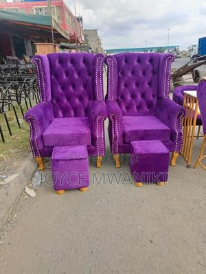 2 Purple Pedicure Seats Plus 2 Stools - thumbnail 2